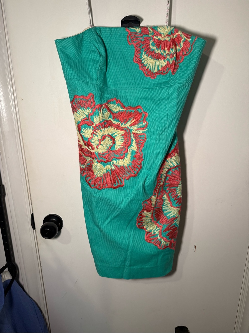 Lilly Pulitzer Turquoise and Cream Strapless Dress - Picture 1 of 3